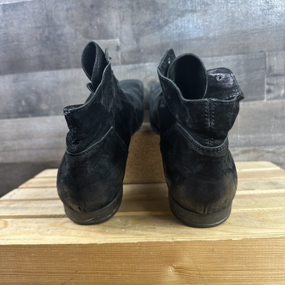 John Fluevog Black Suede Square Toe Ankle Booths Mens Size‎ 10 main image 4